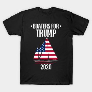 Sailboat Boaters For Trump 2020 Graphic Design T-Shirt